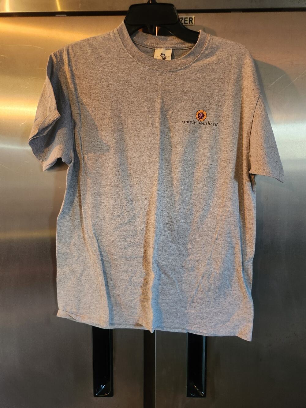 Simply Southern Game Hair Dont Care Tee Gray Size M